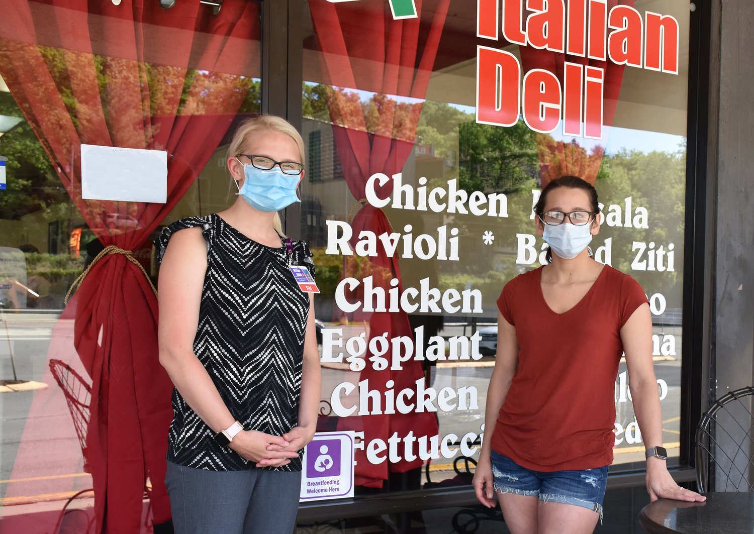 Brittany Kimble, RN, BSN, IBCLC, of the Women’s Health Center, left, is shown with Kori Pons who co-owns Arthur Avenue Italian Deli in Honesdale with her husband Peter. Arthur Avenue is one of nearly 20 businesses supporting breastfeeding families in the community.